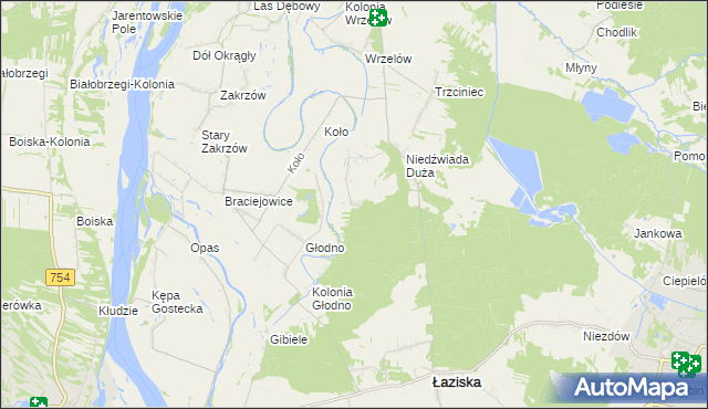 mapa Niedźwiada Mała, Niedźwiada Mała na mapie Targeo