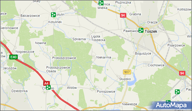 mapa Niekarmia, Niekarmia na mapie Targeo