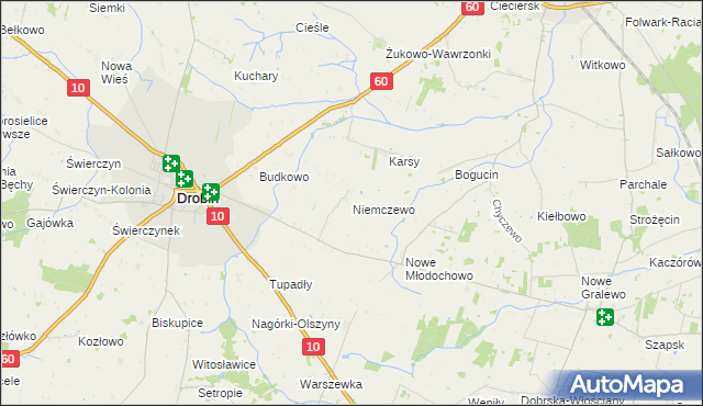mapa Niemczewo gmina Drobin, Niemczewo gmina Drobin na mapie Targeo