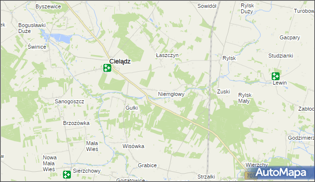 mapa Niemgłowy, Niemgłowy na mapie Targeo