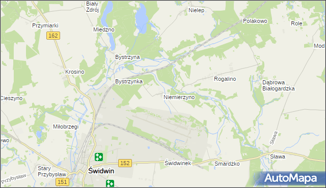 mapa Niemierzyno gmina Świdwin, Niemierzyno gmina Świdwin na mapie Targeo