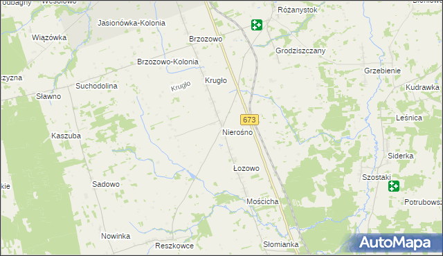 mapa Nierośno, Nierośno na mapie Targeo