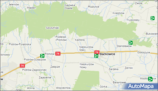 mapa Nieskurzów Stary, Nieskurzów Stary na mapie Targeo