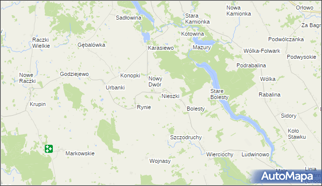 mapa Nieszki, Nieszki na mapie Targeo