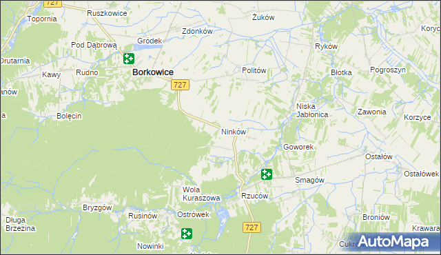 mapa Ninków, Ninków na mapie Targeo