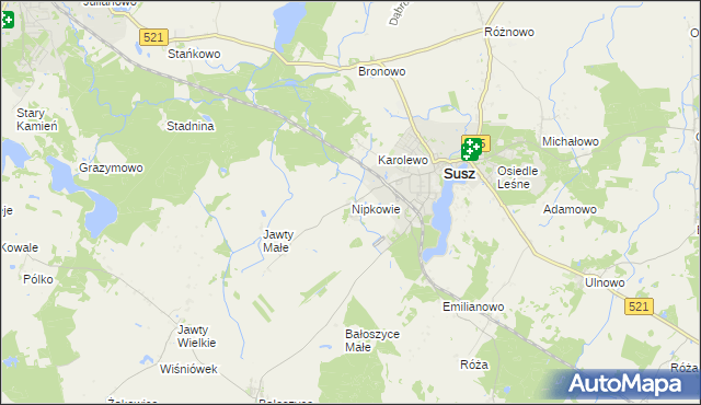 mapa Nipkowie, Nipkowie na mapie Targeo