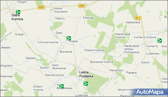 mapa Nosów-Kolonia, Nosów-Kolonia na mapie Targeo