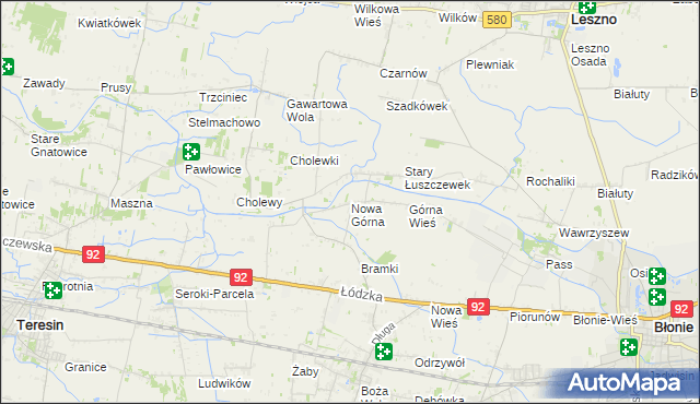 mapa Nowa Górna, Nowa Górna na mapie Targeo