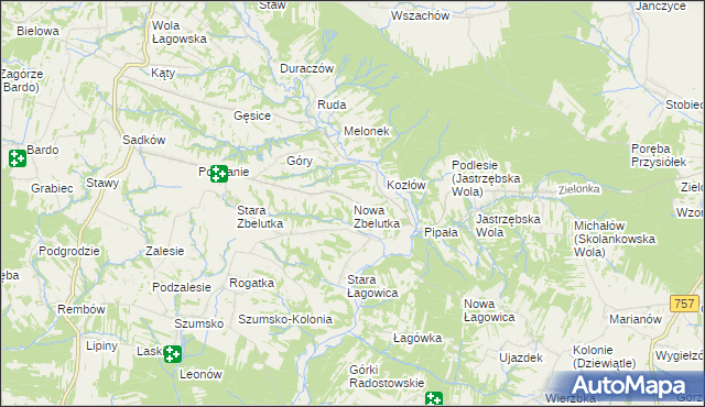 mapa Nowa Zbelutka, Nowa Zbelutka na mapie Targeo