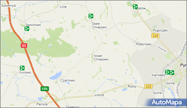 mapa Nowe Chrapowo, Nowe Chrapowo na mapie Targeo