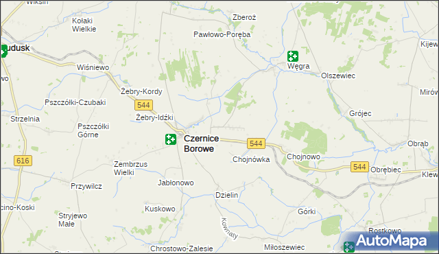 mapa Nowe Czernice, Nowe Czernice na mapie Targeo