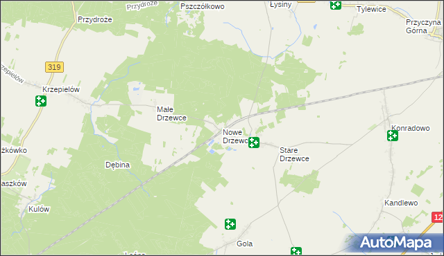 mapa Nowe Drzewce, Nowe Drzewce na mapie Targeo