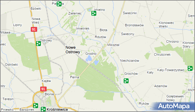 mapa Nowe Grodno, Nowe Grodno na mapie Targeo