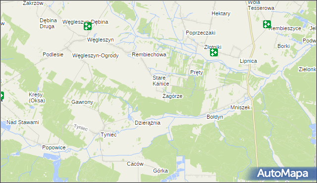 mapa Nowe Kanice, Nowe Kanice na mapie Targeo