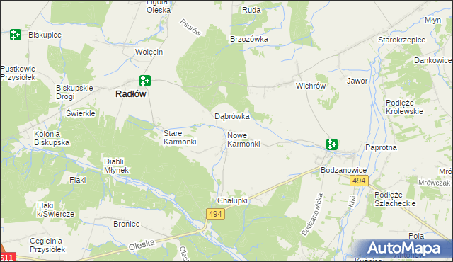 mapa Nowe Karmonki, Nowe Karmonki na mapie Targeo