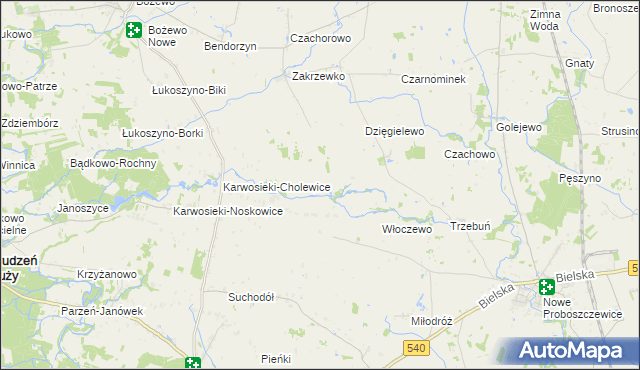 mapa Nowe Karwosieki, Nowe Karwosieki na mapie Targeo