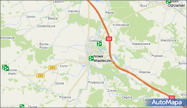 mapa Nowe Miasteczko, Nowe Miasteczko na mapie Targeo