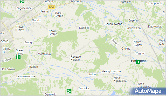 mapa Nowe Ręczaje, Nowe Ręczaje na mapie Targeo