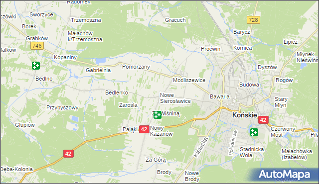 mapa Nowe Sierosławice, Nowe Sierosławice na mapie Targeo