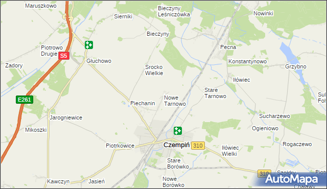 mapa Nowe Tarnowo, Nowe Tarnowo na mapie Targeo