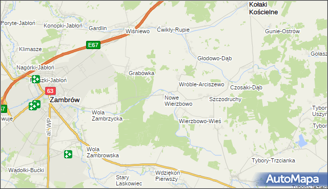 mapa Nowe Wierzbowo, Nowe Wierzbowo na mapie Targeo