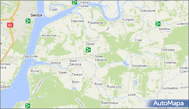 mapa Nowe Załubice, Nowe Załubice na mapie Targeo
