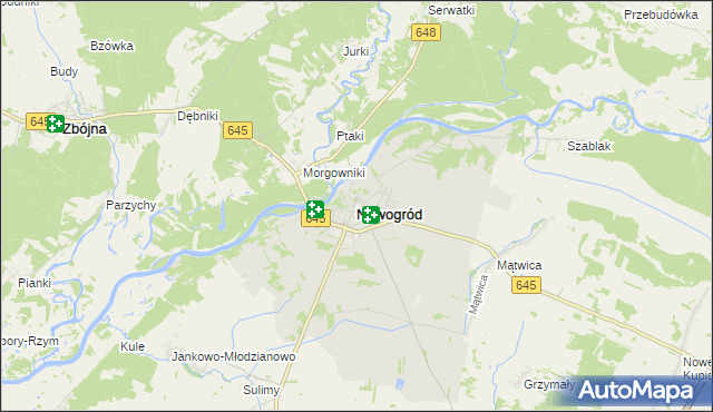 mapa Nowogród powiat łomżyński, Nowogród powiat łomżyński na mapie Targeo