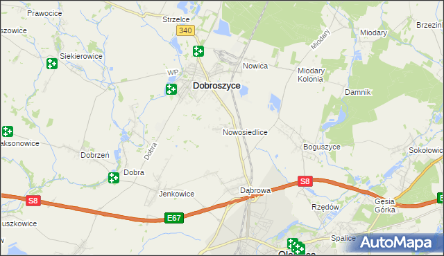 mapa Nowosiedlice, Nowosiedlice na mapie Targeo