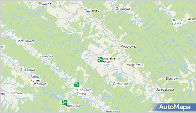 mapa Nowosielce Kozickie, Nowosielce Kozickie na mapie Targeo