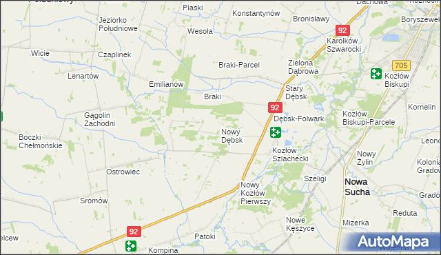 mapa Nowy Dębsk, Nowy Dębsk na mapie Targeo