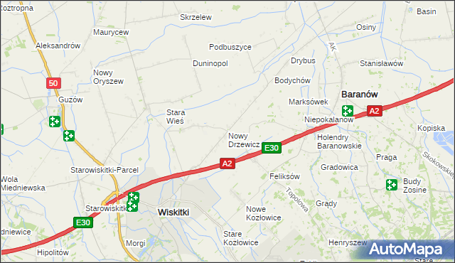 mapa Nowy Drzewicz, Nowy Drzewicz na mapie Targeo