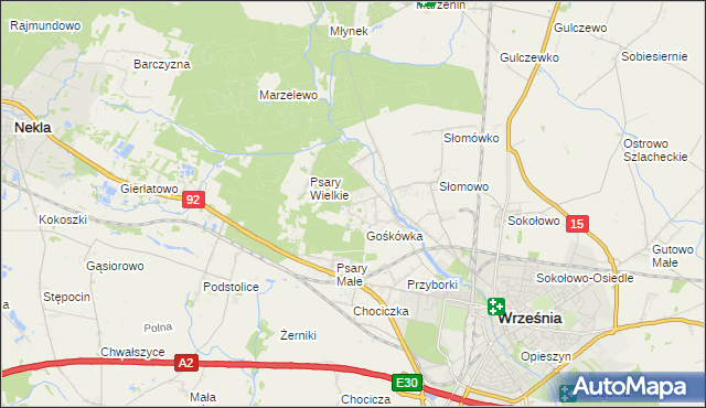 mapa Nowy Folwark gmina Września, Nowy Folwark gmina Września na mapie Targeo