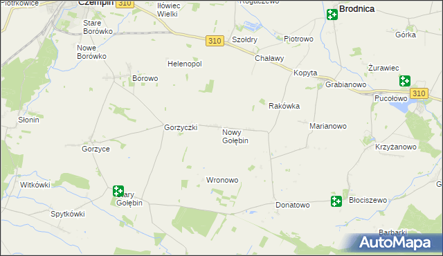 mapa Nowy Gołębin, Nowy Gołębin na mapie Targeo