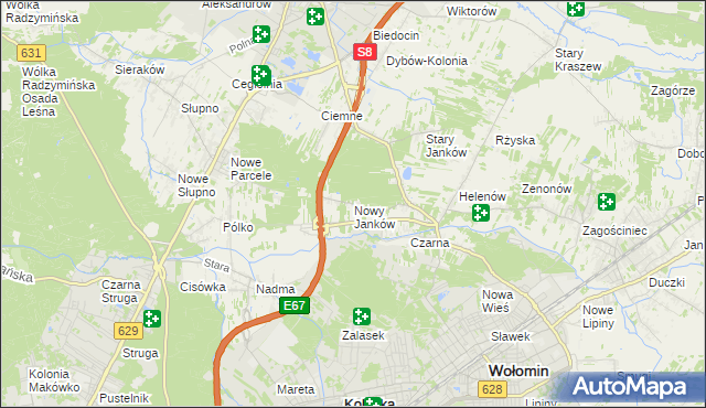 mapa Nowy Janków, Nowy Janków na mapie Targeo