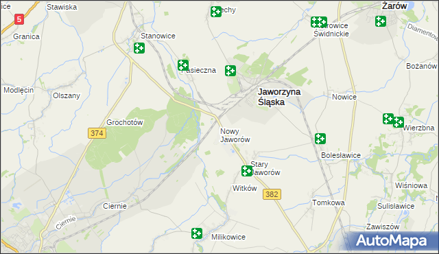 mapa Nowy Jaworów, Nowy Jaworów na mapie Targeo