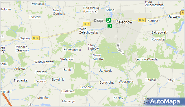 mapa Nowy Kębłów, Nowy Kębłów na mapie Targeo