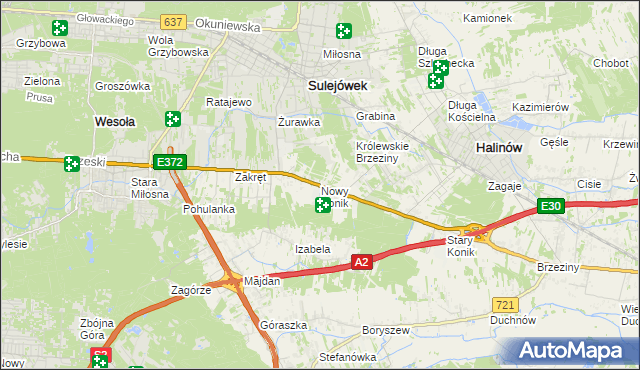 mapa Nowy Konik, Nowy Konik na mapie Targeo