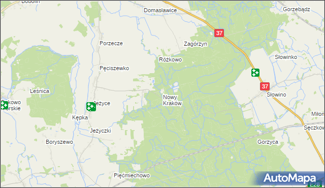 mapa Nowy Kraków gmina Darłowo, Nowy Kraków gmina Darłowo na mapie Targeo