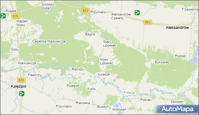 mapa Nowy Lipowiec, Nowy Lipowiec na mapie Targeo