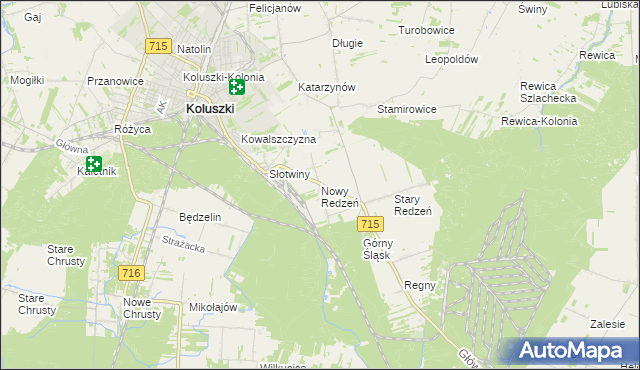 mapa Nowy Redzeń, Nowy Redzeń na mapie Targeo