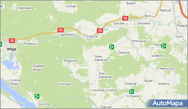 mapa Nowy Żabieniec, Nowy Żabieniec na mapie Targeo