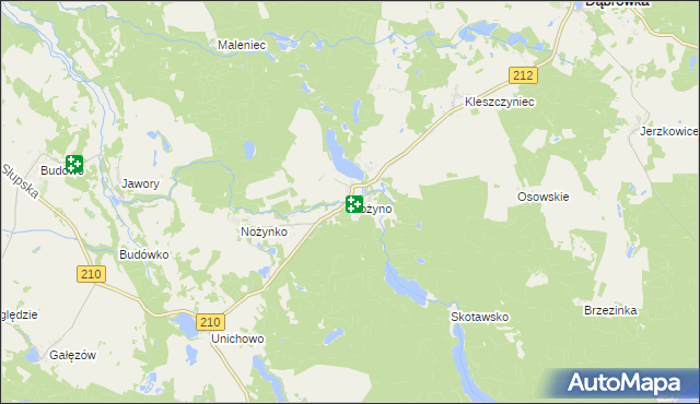 mapa Nożyno, Nożyno na mapie Targeo