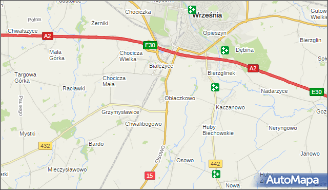 mapa Obłaczkowo, Obłaczkowo na mapie Targeo