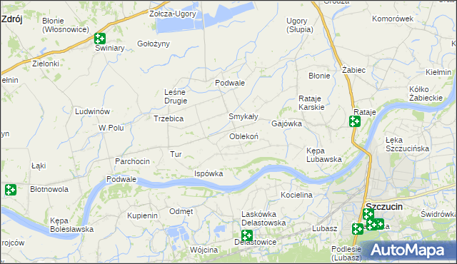 mapa Oblekoń, Oblekoń na mapie Targeo