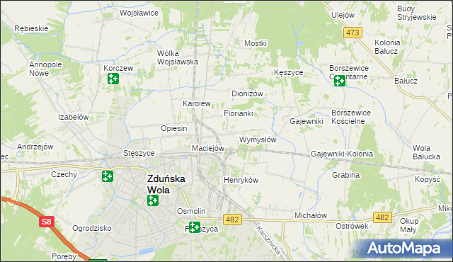 mapa Ochraniew, Ochraniew na mapie Targeo