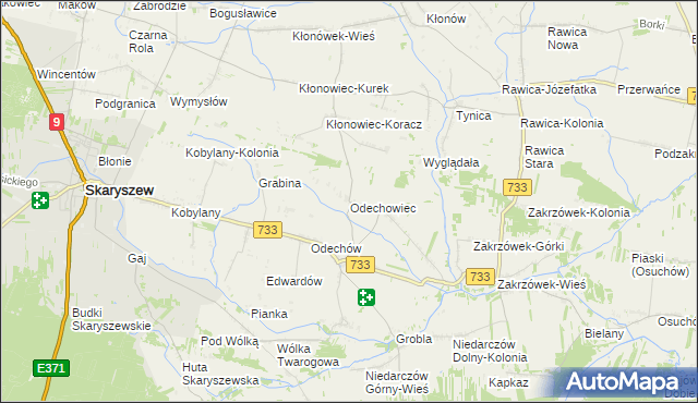 mapa Odechowiec, Odechowiec na mapie Targeo