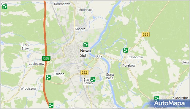 mapa Odra gmina Nowa Sól, Odra gmina Nowa Sól na mapie Targeo