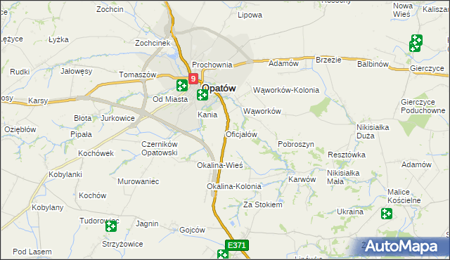 mapa Oficjałów, Oficjałów na mapie Targeo