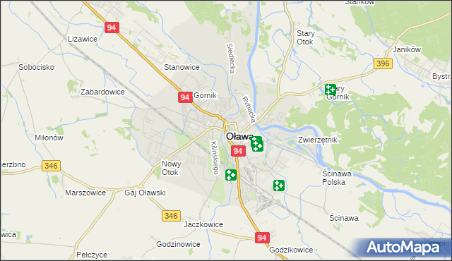 mapa Oława, Oława na mapie Targeo