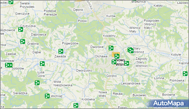 mapa Olchawa, Olchawa na mapie Targeo